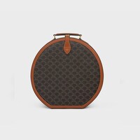 Fedora case in triomphe canvas and calfskin - TAN - CELINE MAISON - 1 | CELINE