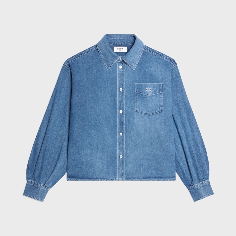shirt IN COTTON DENIM - INDIGO WHISPER -  - 1 | CELINE