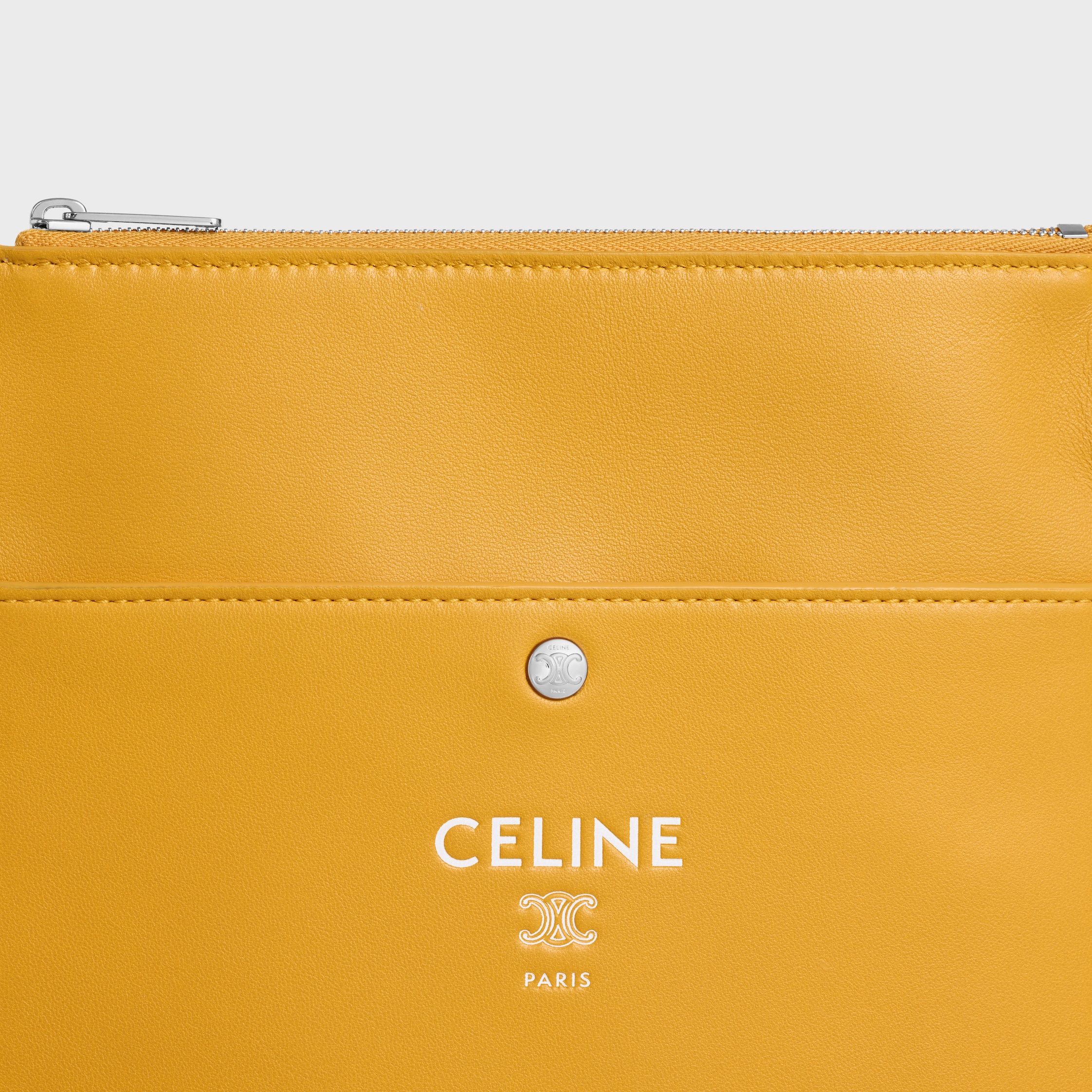 SHARP POUCH TAKE AWAY IN SMOOTH LAMBSKIN - MERIGOLD / WHITE | CELINE