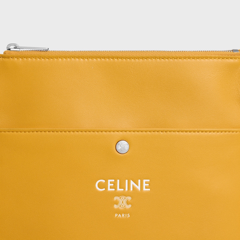 SHARP POUCH TAKE AWAY IN SMOOTH LAMBSKIN - MERIGOLD / WHITE - NEW - 1 | CELINE