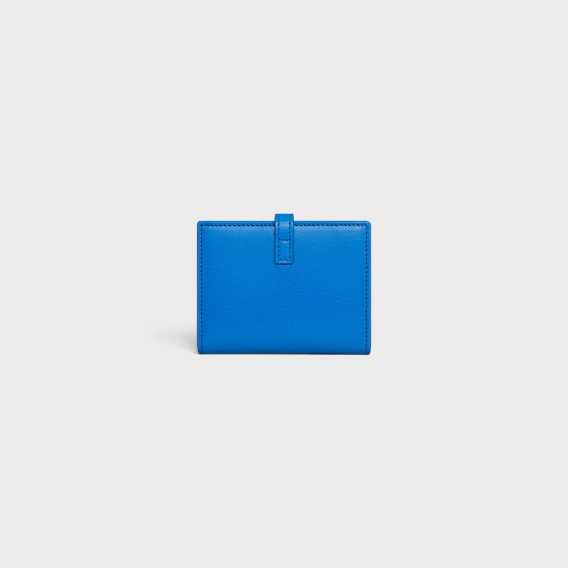 BI-FOLD CARD HOLDER TRIOMPHE PONTET IN GOATSKIN - ULTRA BLUE - COIN AND CARD HOLDERS - 1 | CELINE