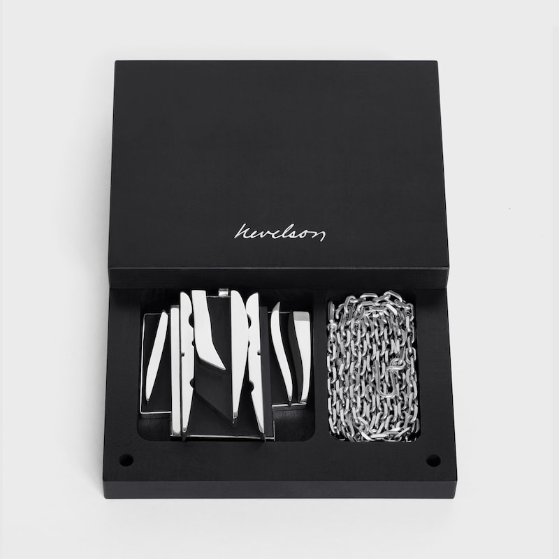 CELINE 네벨슨 프로젝트 목걸이 - 스털링 실버 & 오크 우드 - 실버 / 블랙 - 라인 더 보기 - 1 | CELINE