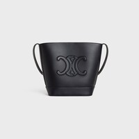 SMALL BUCKET CUIR TRIOMPHE in Smooth Calfskin - BLACK - CUIR TRIOMPHE - 1 | CELINE