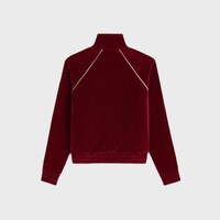 เสื้อแทร็กสูทแจ็กเก็ตทรียงฟ์ ผ้าเจอร์ซีย์เนื้อกำมะหยี่ - สีบอร์โด/สีเอครู -  - 2 | CELINE