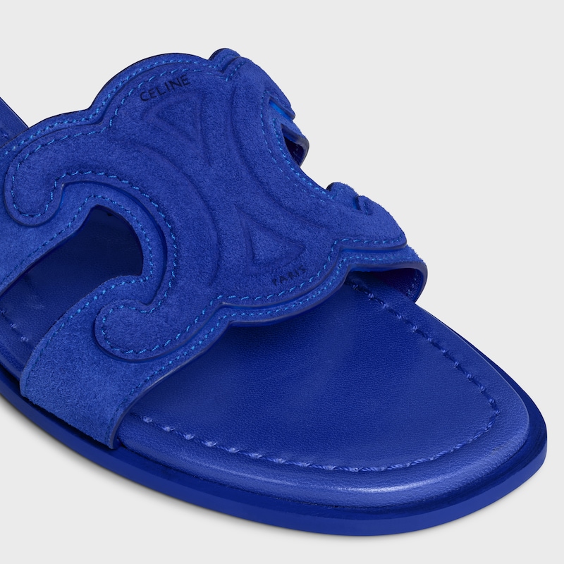 MARINA TRIOMPHE MULE IN SUEDE CALFSKIN - ELECTRIC BLUE -  - 1 | CELINE