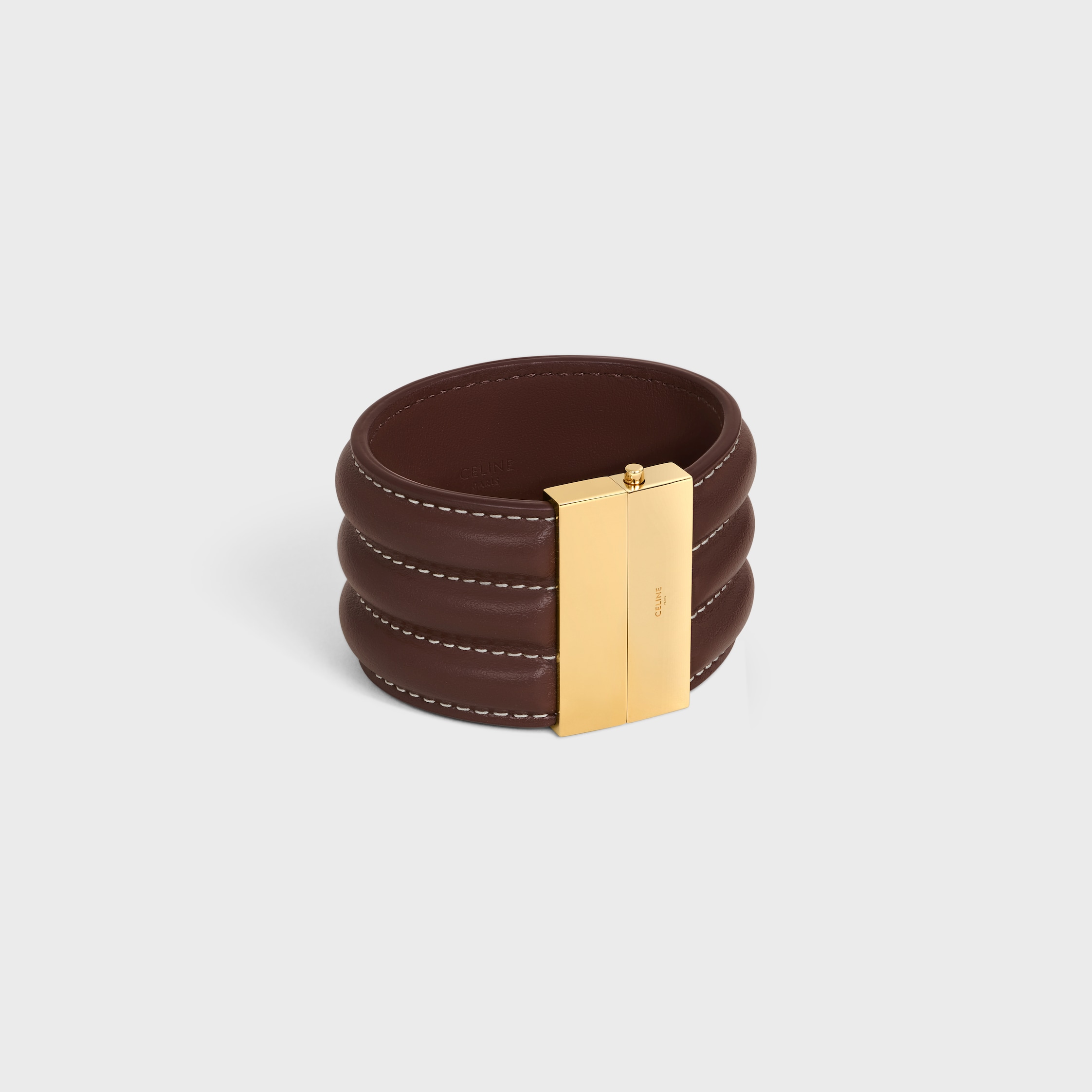 ブレスレット CELINE Leather Bracelet in Brass and Calfskin 461PT3BSX-18GC_2_WIN25_W_V1.tif