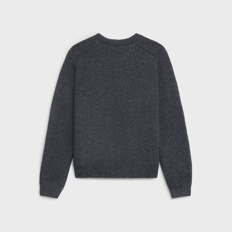triomphe crew neck sweater in wool and cashmere - ANTHRACITE -  - 1 | CELINE