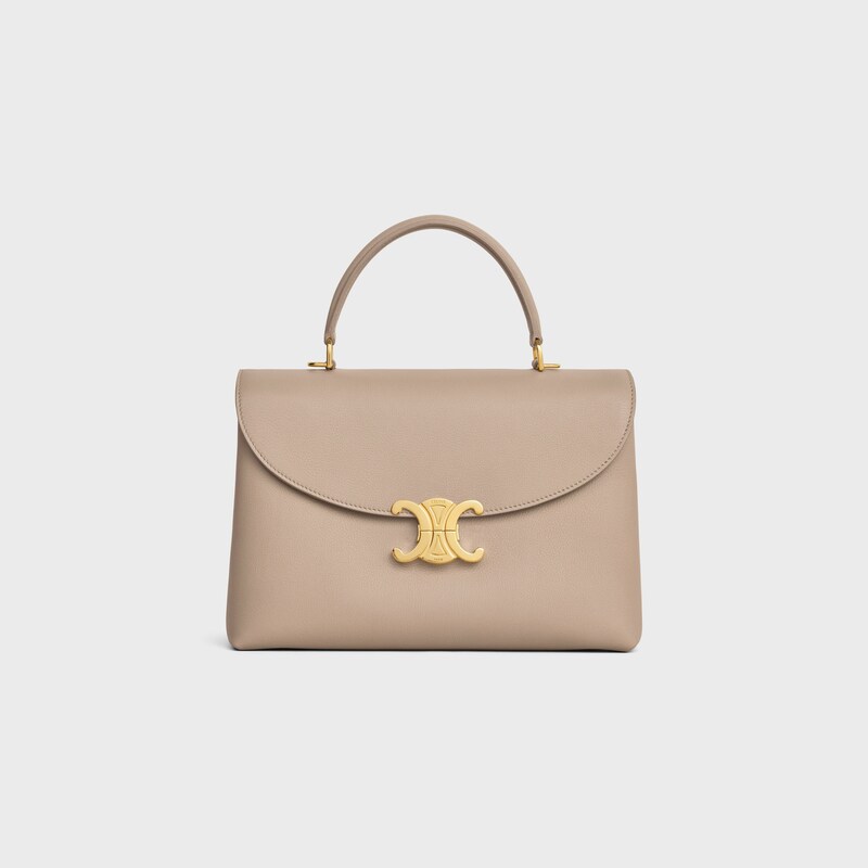 NINO柔軟粒面牛皮革中號手袋 - 獵棕色 - 斜挎包 - 1 | CELINE