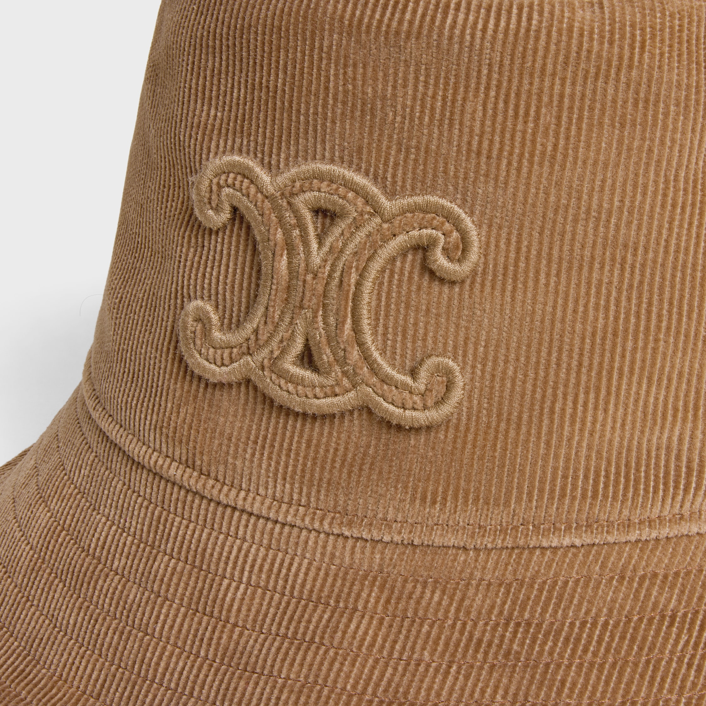 triomphe bucket hat in corduroy - CAMEL | CELINE