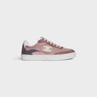 CELINE TRAINER CT-12 LOW LACE-UP SNEAKER IN Nylon, Suede Calfskin, Nubuck & Calfskin - ROSEWOOD -  - 1 | CELINE