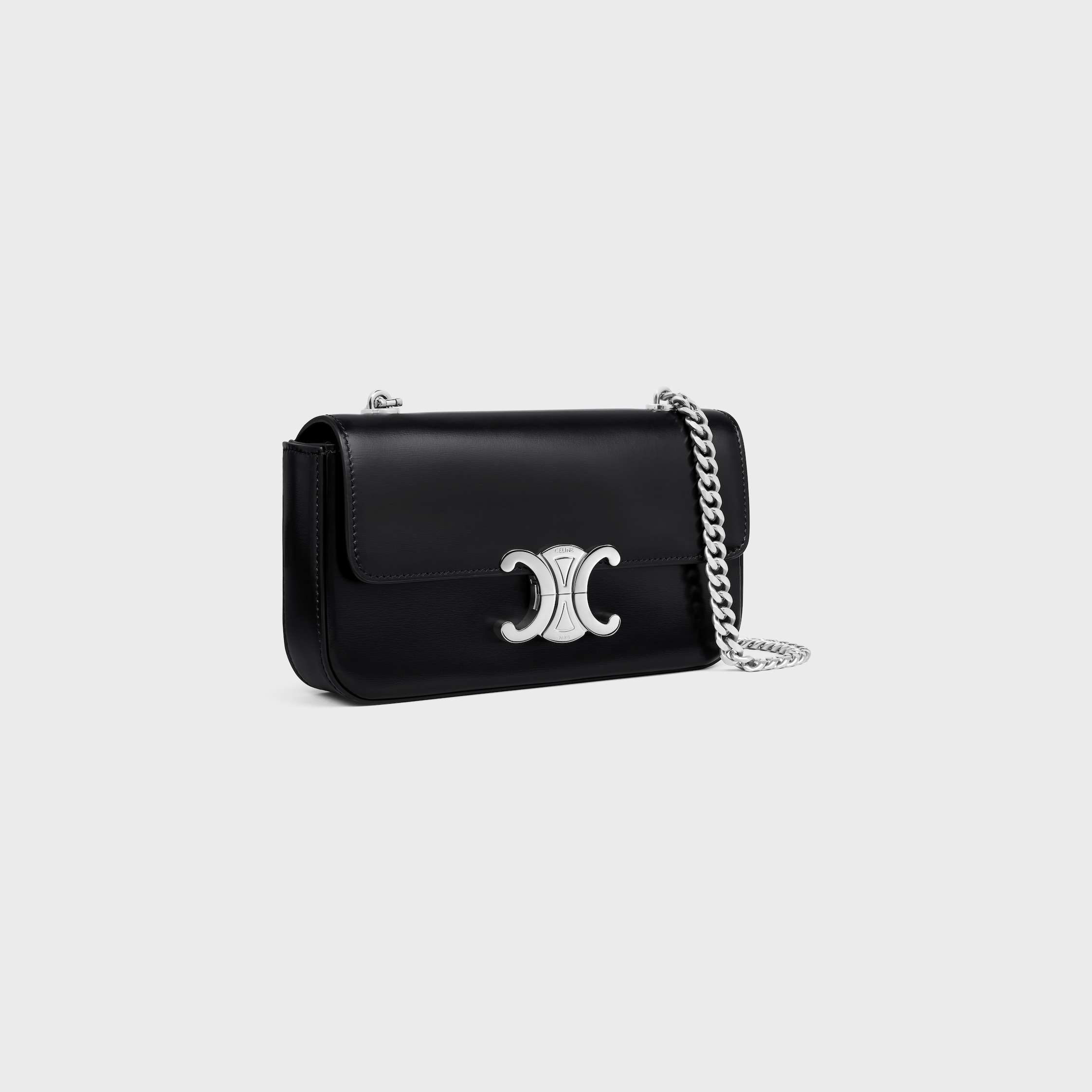 CELINE 25SS ストライプデニム CLAUDE チェーンショルダーバッグ CHAIN SHOULDER BAG CLAUDE IN SUEDE GOATSKIN WITH STRASS