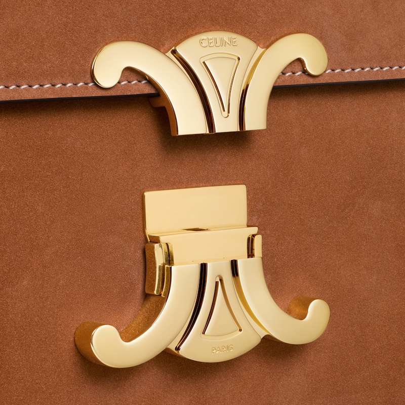 TEEN TRIOMPHE BAG IN NUBUCK CALFSKIN - CAMEL - TRIOMPHE - 1 | CELINE
