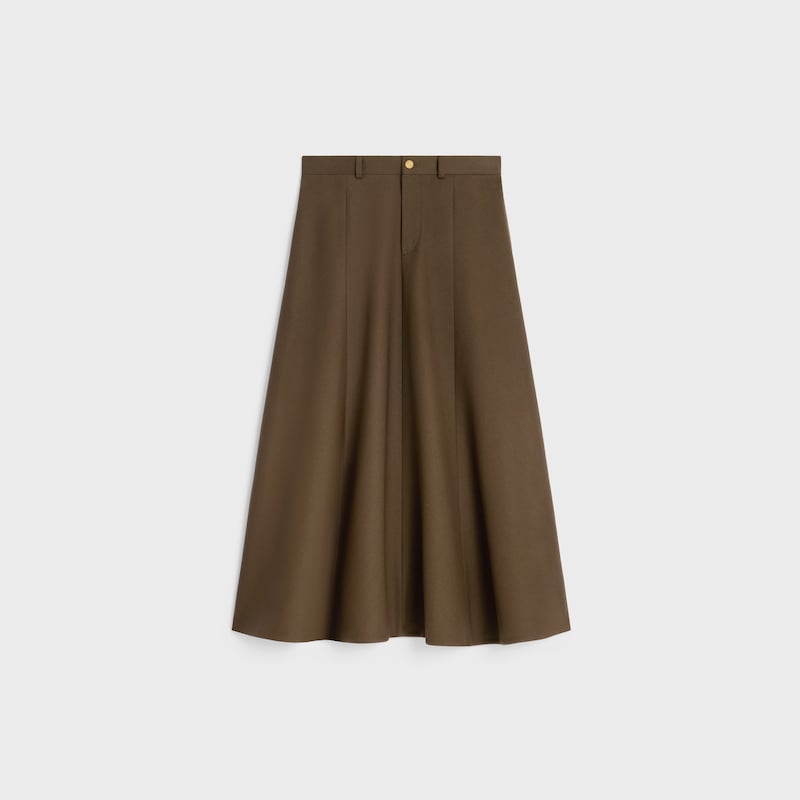 skirt IN cotton gabardine - MILITARY BROWN -  - 1 | CELINE