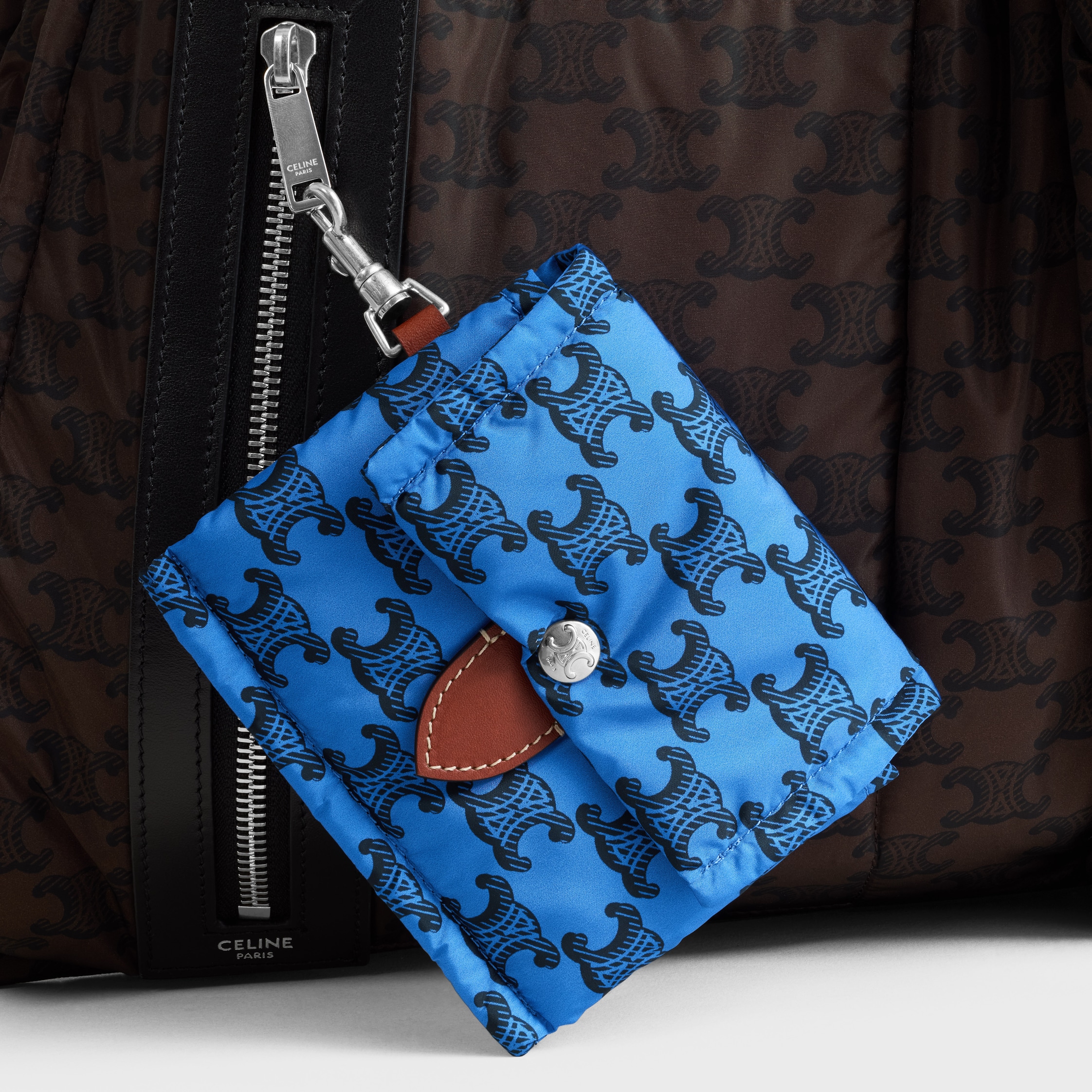 CELINE キーリング カードホルダー パディッド / ナイロン & カーフ