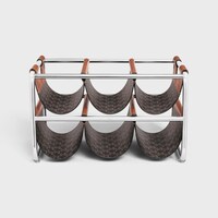 Wine rack in Triomphe Canvas and steel - TAN - HAND-PICKED GIFTS - 2 | CELINE