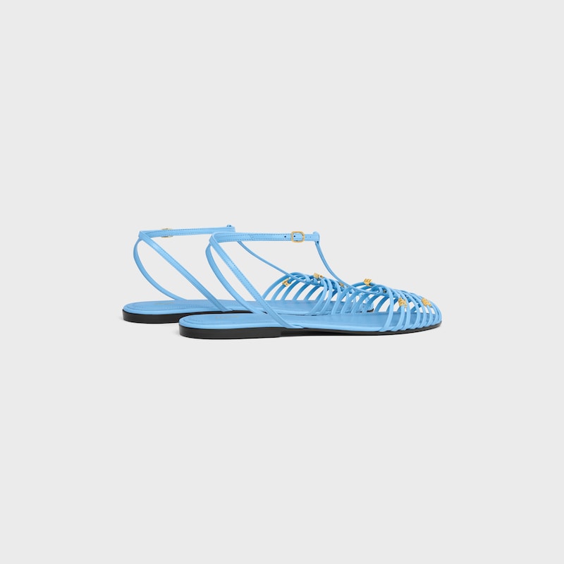 CAGE FLAT SANDAL IN GOATSKIN - SKY BLUE -  - 1 | CELINE