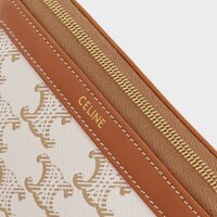 SMALL COSMETIC POUCH IN TRIOMPHE CANVAS AND CALFSKIN - WHITE - GIFTS FOR HER - 1 | CELINE