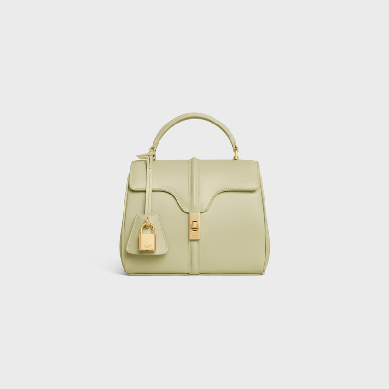 MINI 16 in satinated calfskin - ALMOND GREEN - 16 - 1 | CELINE