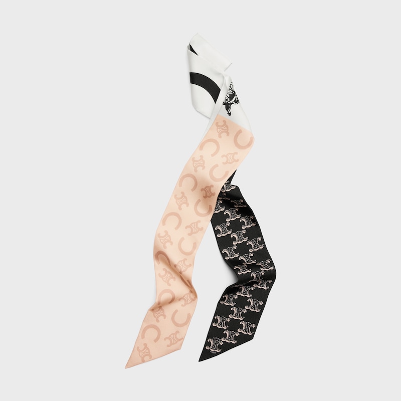ribbon IN SILK TWILL - OPTIC WHITE/BLACK -  - 1 | CELINE