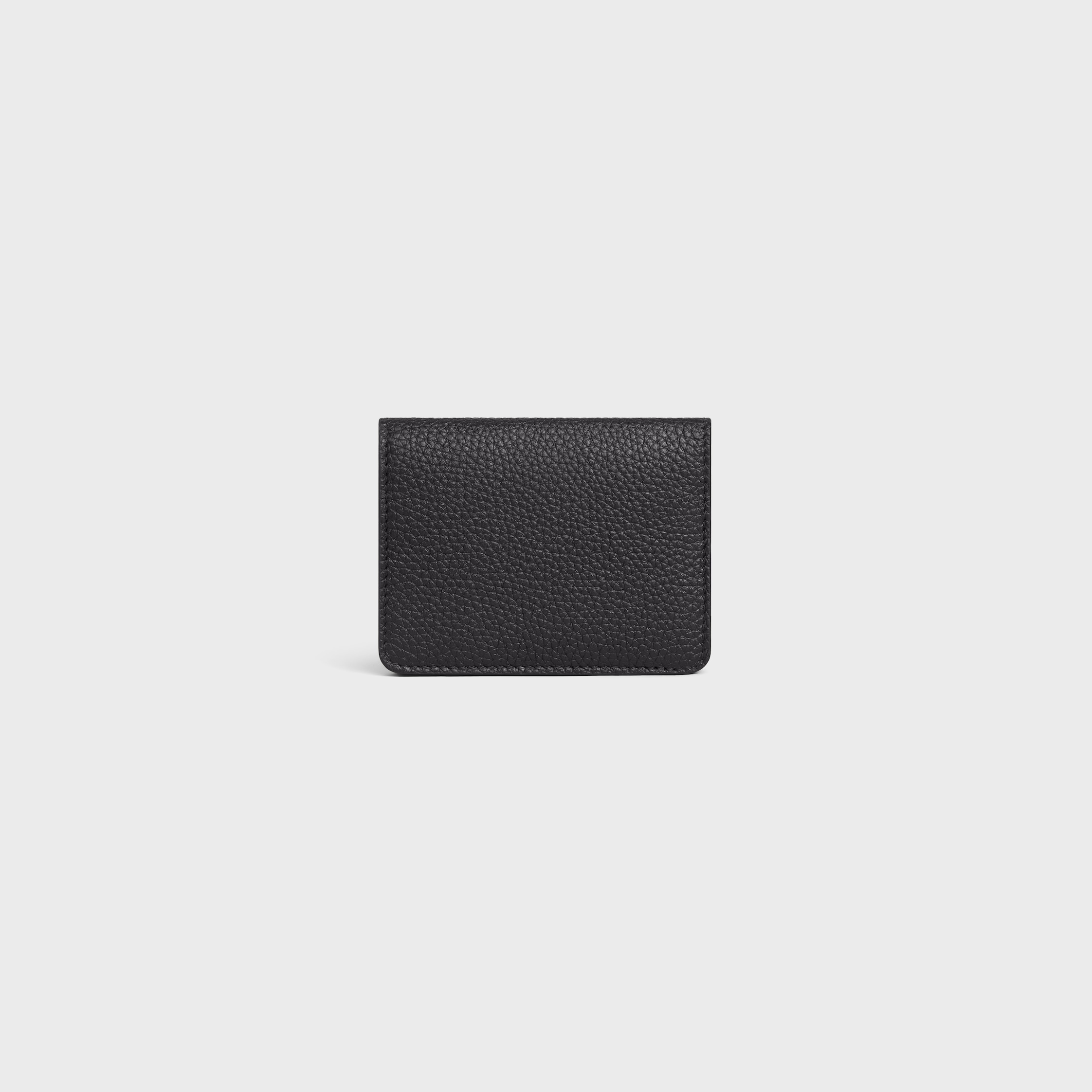 BI-FOLD CARD HOLDER IN GRAINED CALFSKIN - BLACK | CELINE