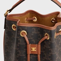 BOLSO CLARA DE LONA TRIOMPHE Y PIEL DE BECERRO - TOSTADO - REGALOS PARA ELLA - 1 | CELINE