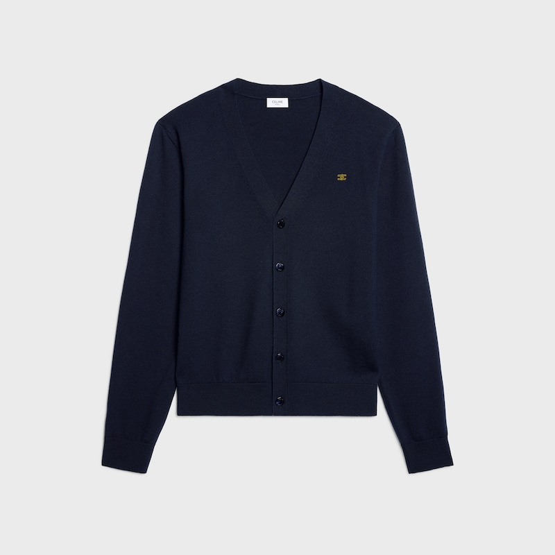 cardigan IN fine wool - NAVY -  - 1 | CELINE