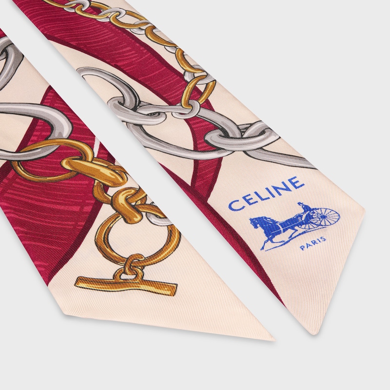 lavalliere IN silk twill - IVOIRE/RED/BLUE -  - 1 | CELINE