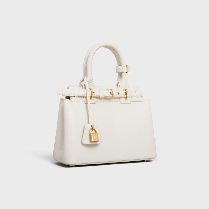TEEN CELINE CONTI BAG in SUPPLE GRAINED CALFSKIN - WHITE - MORE LINES - 1 | CELINE