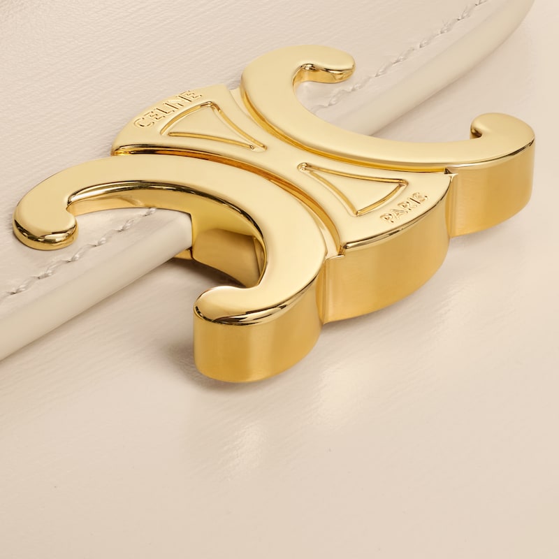 Small Flap Wallet TRIOMPHE IN Shiny calfskin - CREAM - WALLETS - 1 | CELINE