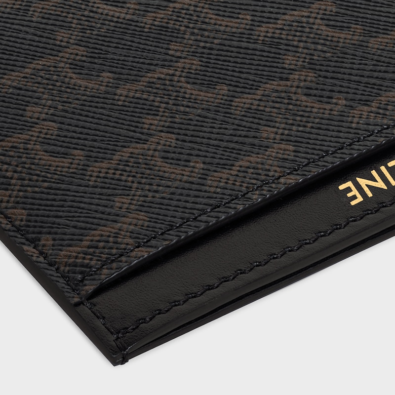 標誌印花卡片套 - 黝黑色 - TRIOMPHE CANVAS標誌印花 - 1 | CELINE