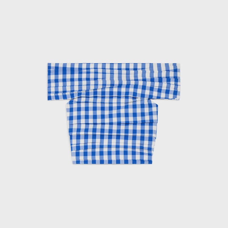 top IN checked cotton - BLEU/BLANC -  - 1 | CELINE