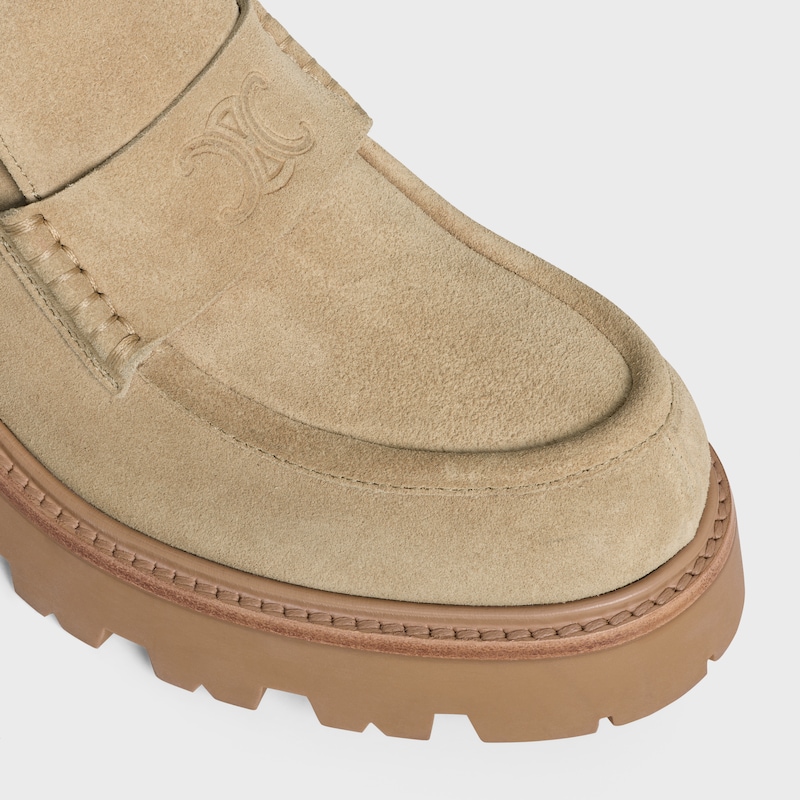 CELINE TRIOMPHE LOAFERS IN SUEDE CALFSKIN - BEIGE -  - 1 | CELINE
