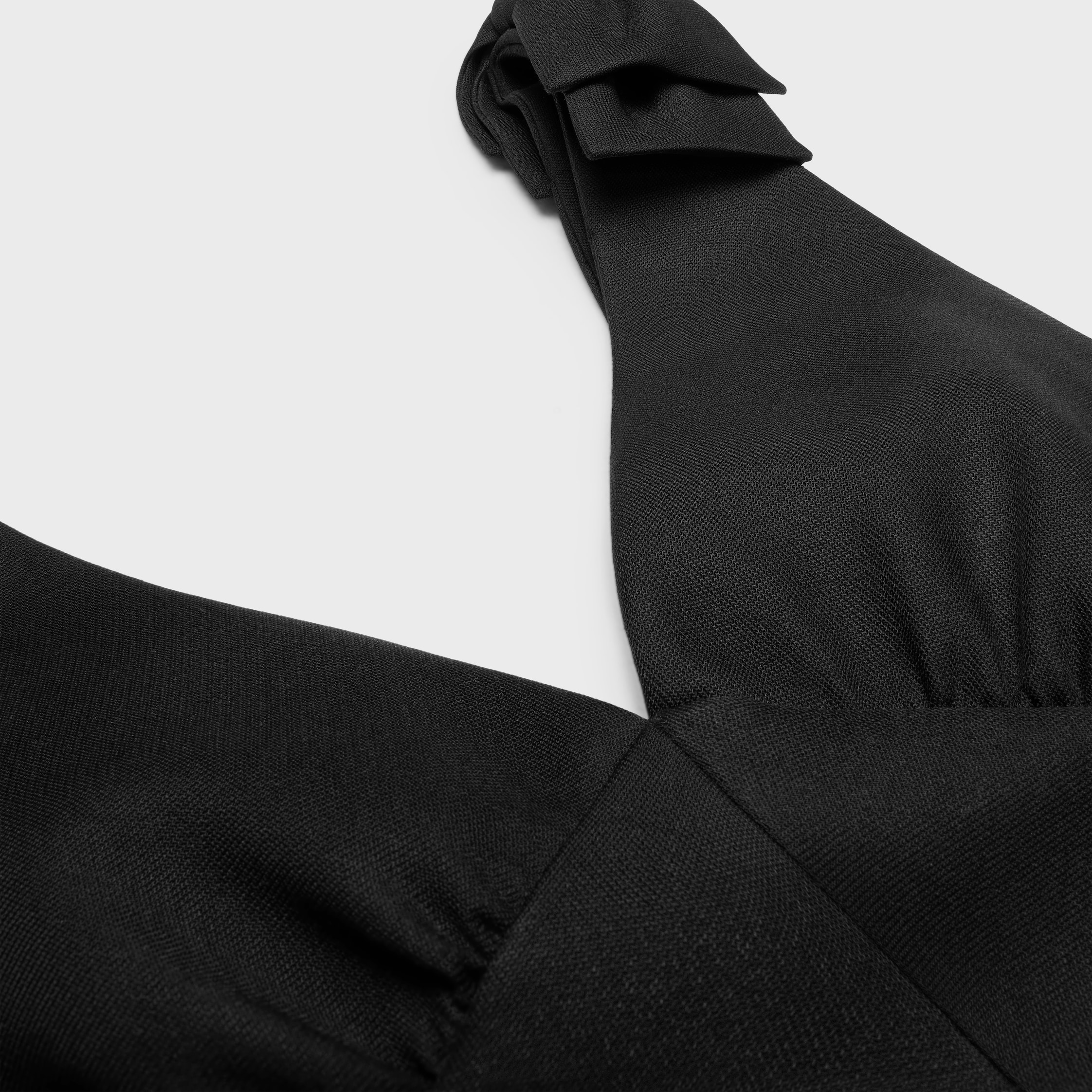 DRESS IN WOOL AND SILK CADY - BLACK | CELINE