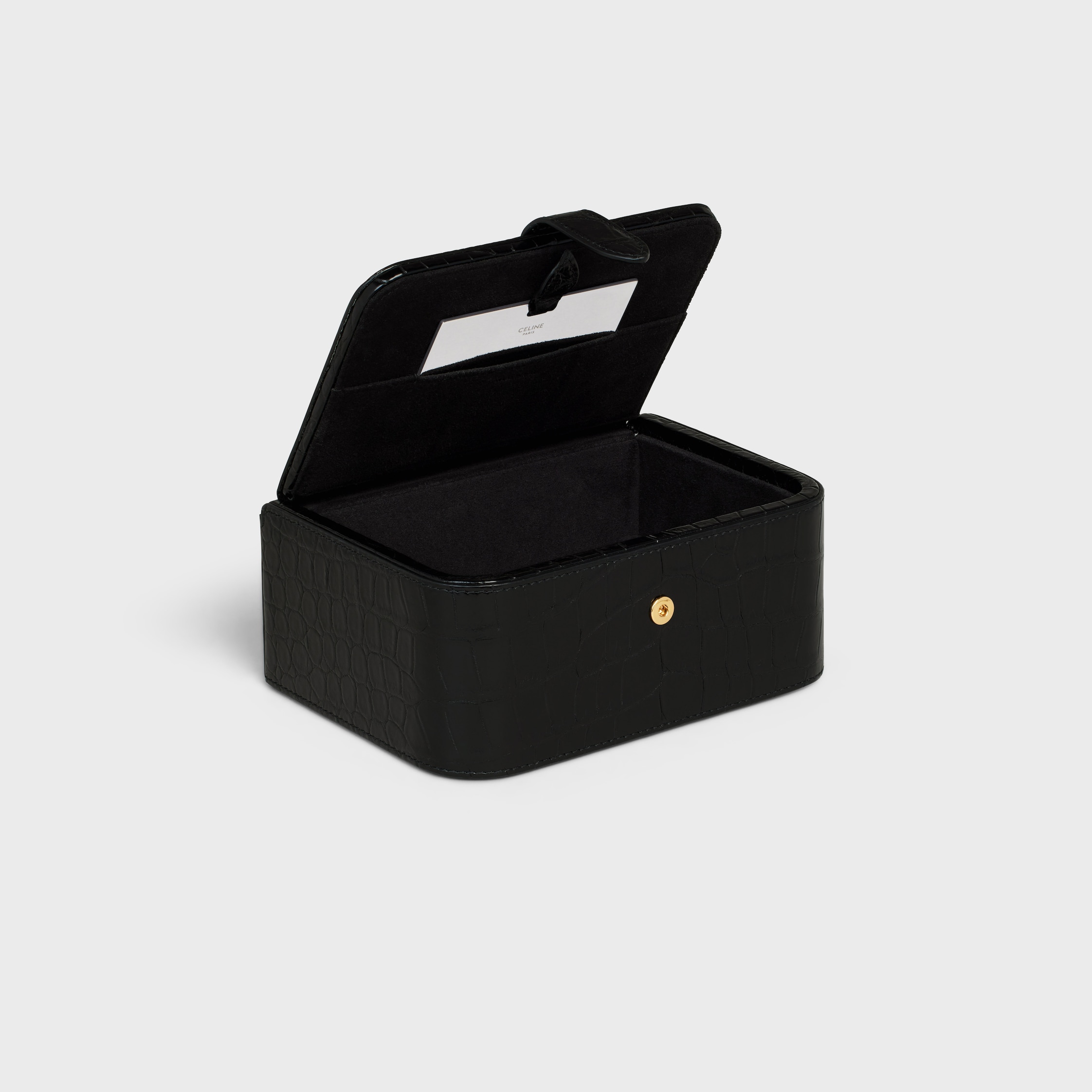 large jewels case in crocodile - BLACK | CELINE