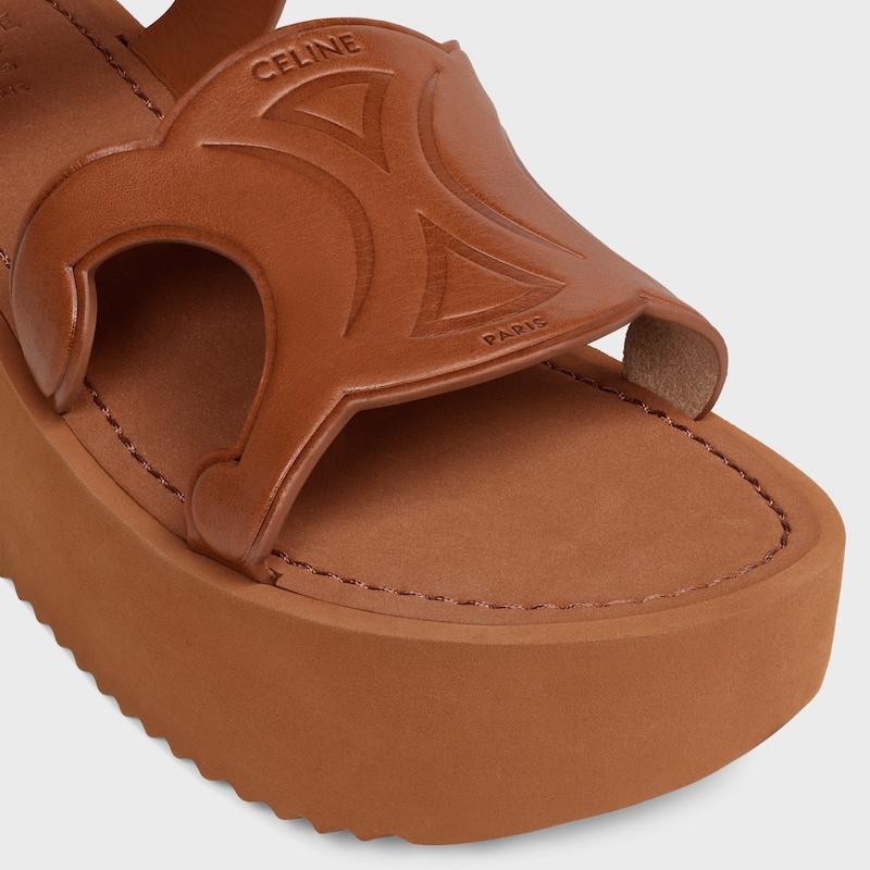 SUNNY SANDAL IN Calfskin - Vegetal Tanning - TAN -  - 1 | CELINE