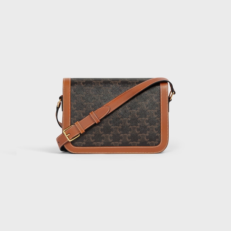 CLASSIQUE TRIOMPHE BAG IN Triomphe Canvas and Calfskin - TAN - TRIOMPHE - 1 | CELINE