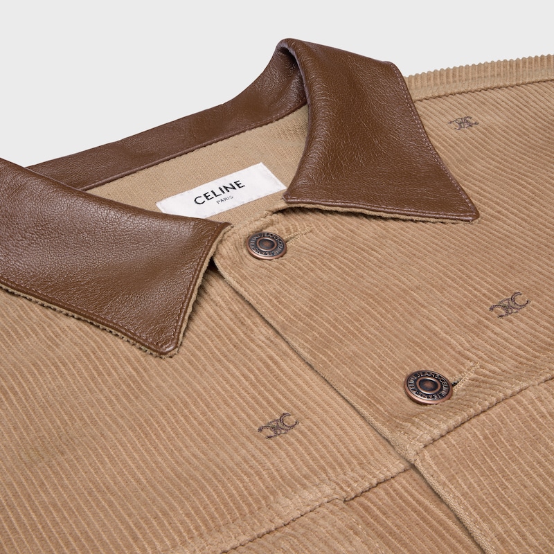 CHAQUETA OVERSIZE ESTILO CAMIONERO DE PANA - LAVADO A LA PIEDRA CAF&Eacute; CLARO -  - 1 | CELINE