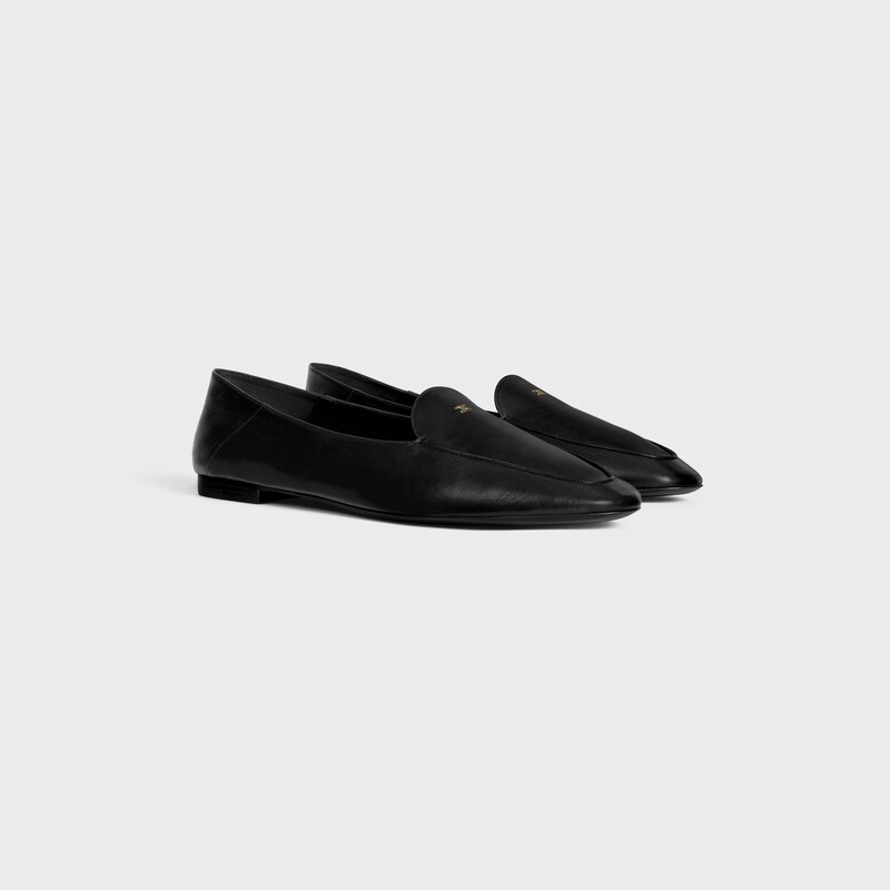 AURA LOAFER IN GOATSKIN - BLACK -  - 1 | CELINE