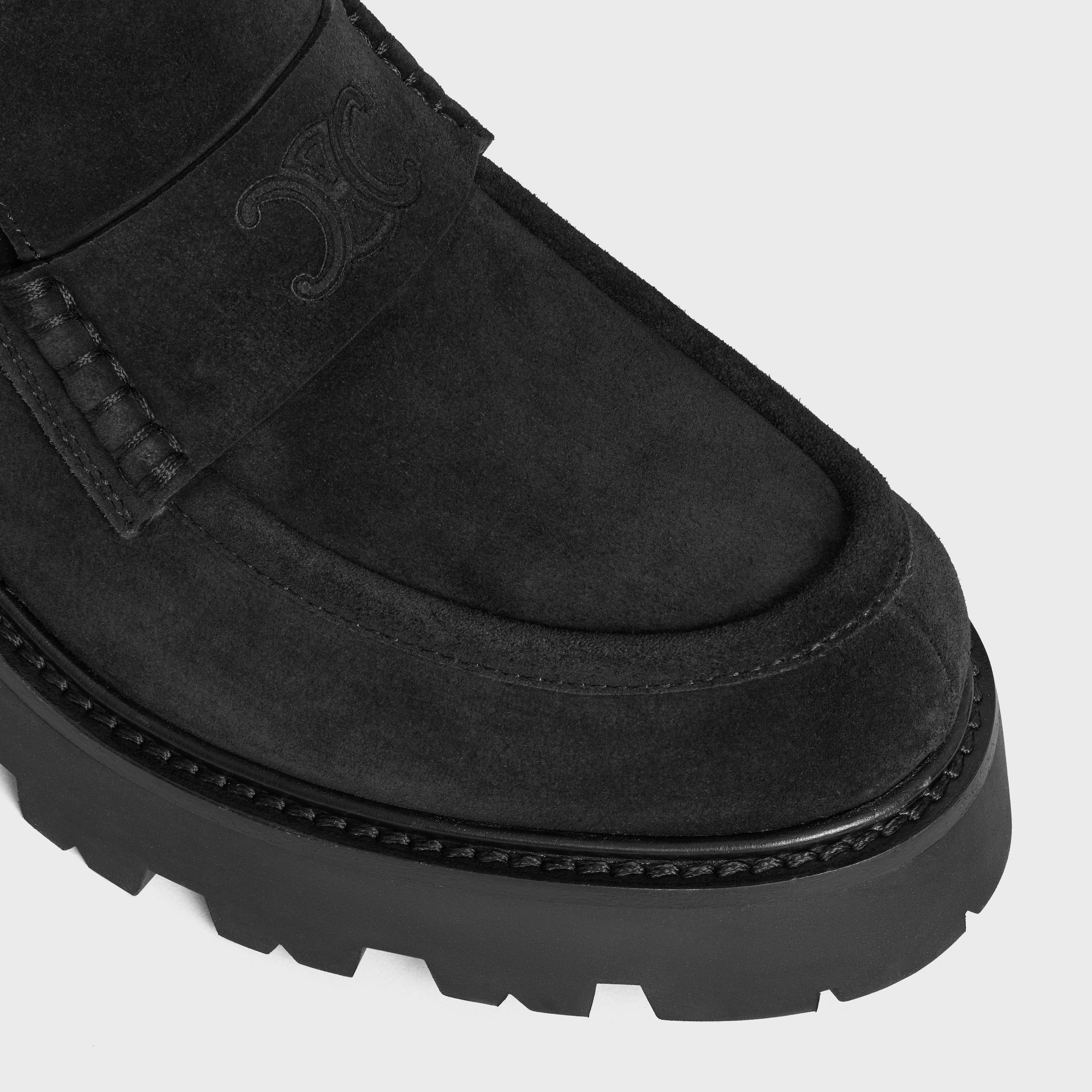 CELINE トリオンフ ローファー / スエードカーフスキン - ブラック