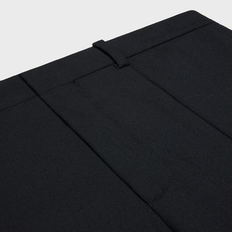 Calças slim em gabardine de lã stretch - PRETO -  - 1 | CELINE