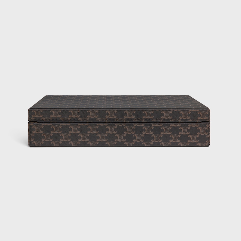 Stationery Case in Triomphe Canvas - BLACK / TAN - CELINE MAISON - 1 | CELINE
