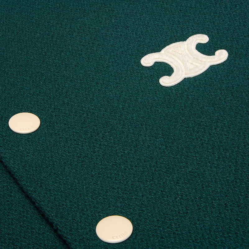 TRIOMPHE纹理羊毛棒球夹克 - VERT SAPIN -  - 1 | CELINE