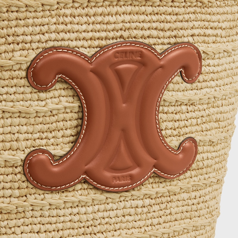 TEEN SUPPLE CELINE CLASSIC PANIER IN Raffia and calfskin - TAN - NEW COLLECTION - 1 | CELINE