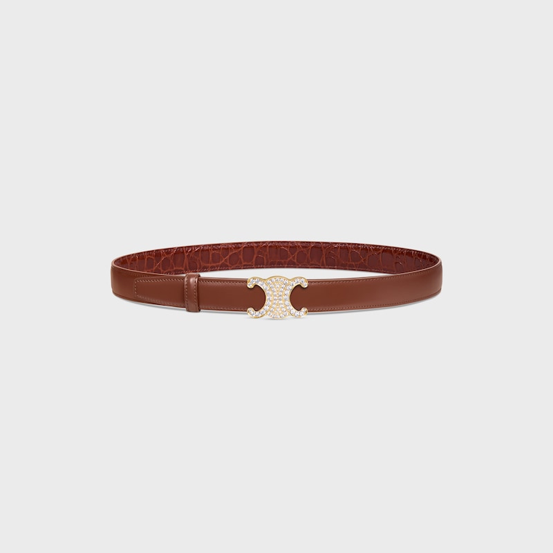 lani&egrave;re de ceinture r&eacute;versible 25MM Taurillon et Veau fa&ccedil;on crocodile -  -  - 1 | CELINE