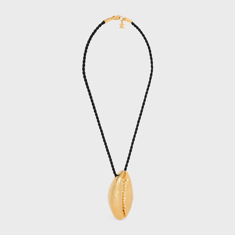 Collier Coquillage Celine Défilé en Laiton Doré et Soie - BLACK / GOLD - COLLECTION ÉTÉ CELINE - 1 | CELINE