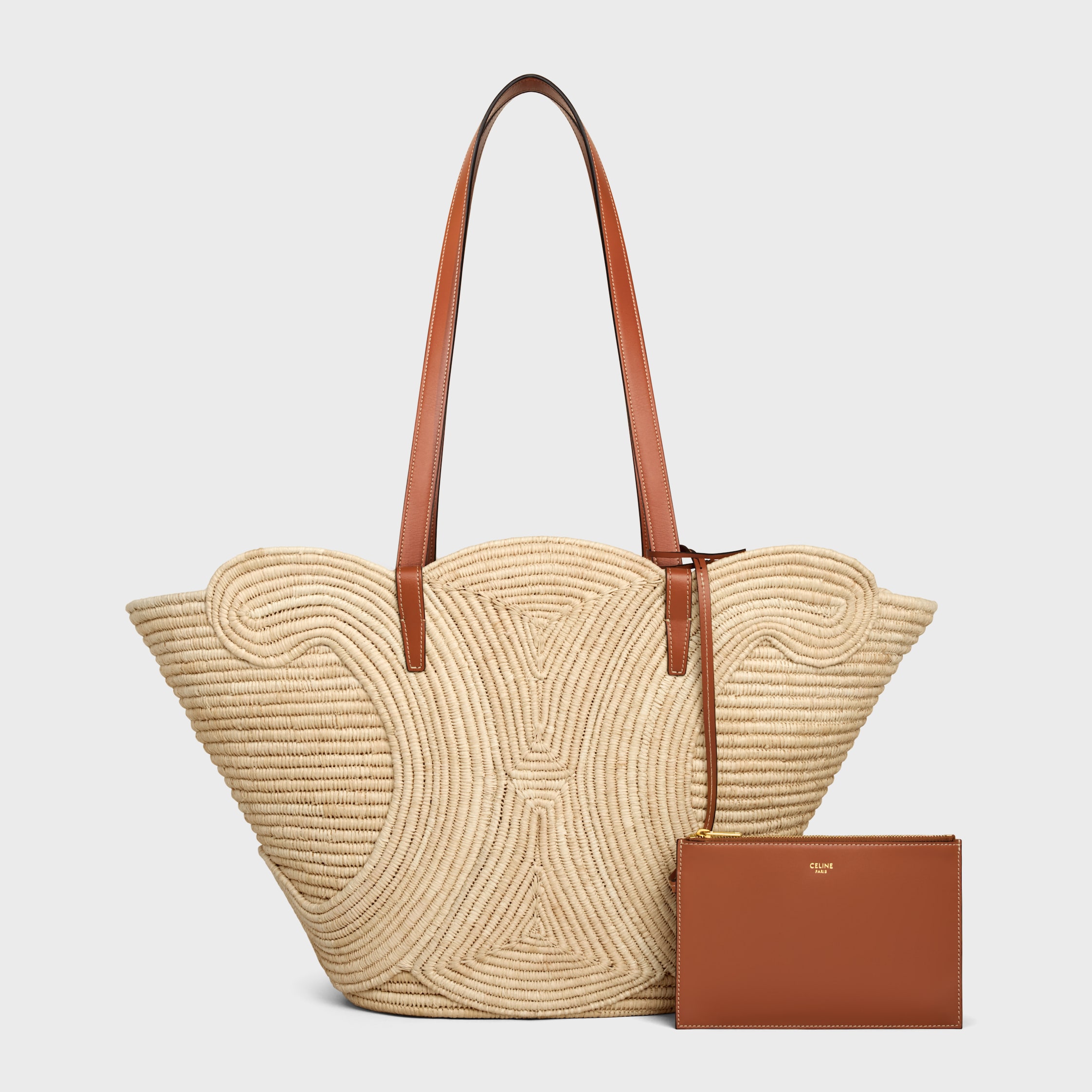 CELINE☆Panier Tresse Raphia パリ発 Women's Celine classic panier medium braided Triomphe in