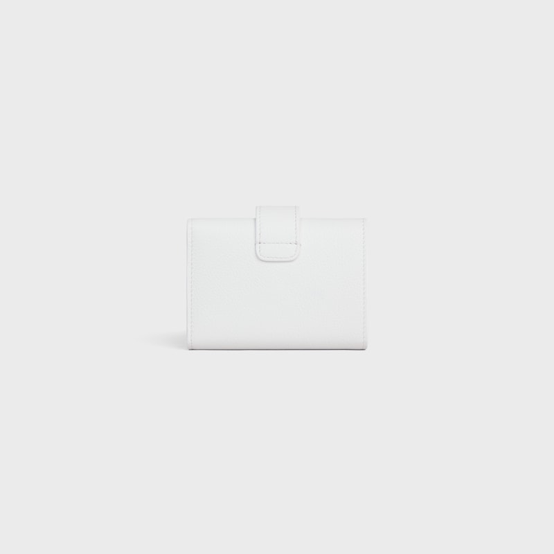 FINE STRAP WALLET NINO IN SUPPLE GRAINED CALFSKIN - ARCTIC WHITE - Women's popular Small Leather Goods - 1 | CELINE