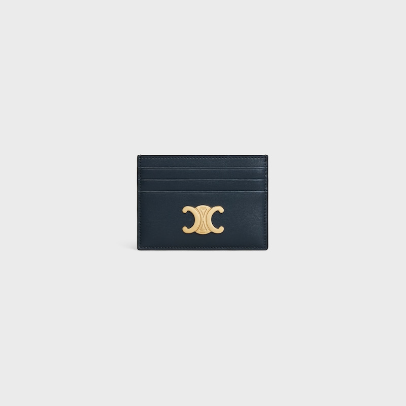 CARD HOLDER TRIOMPHE IN Shiny calfskin - NAVY BLUE - TRIOMPHE - 1 | CELINE