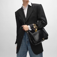 SOFT TRIOMPHE BESACE  IN SUPPLE SHINY LAMBSKIN - BLACK - SHOULDER BAGS - 2 | CELINE