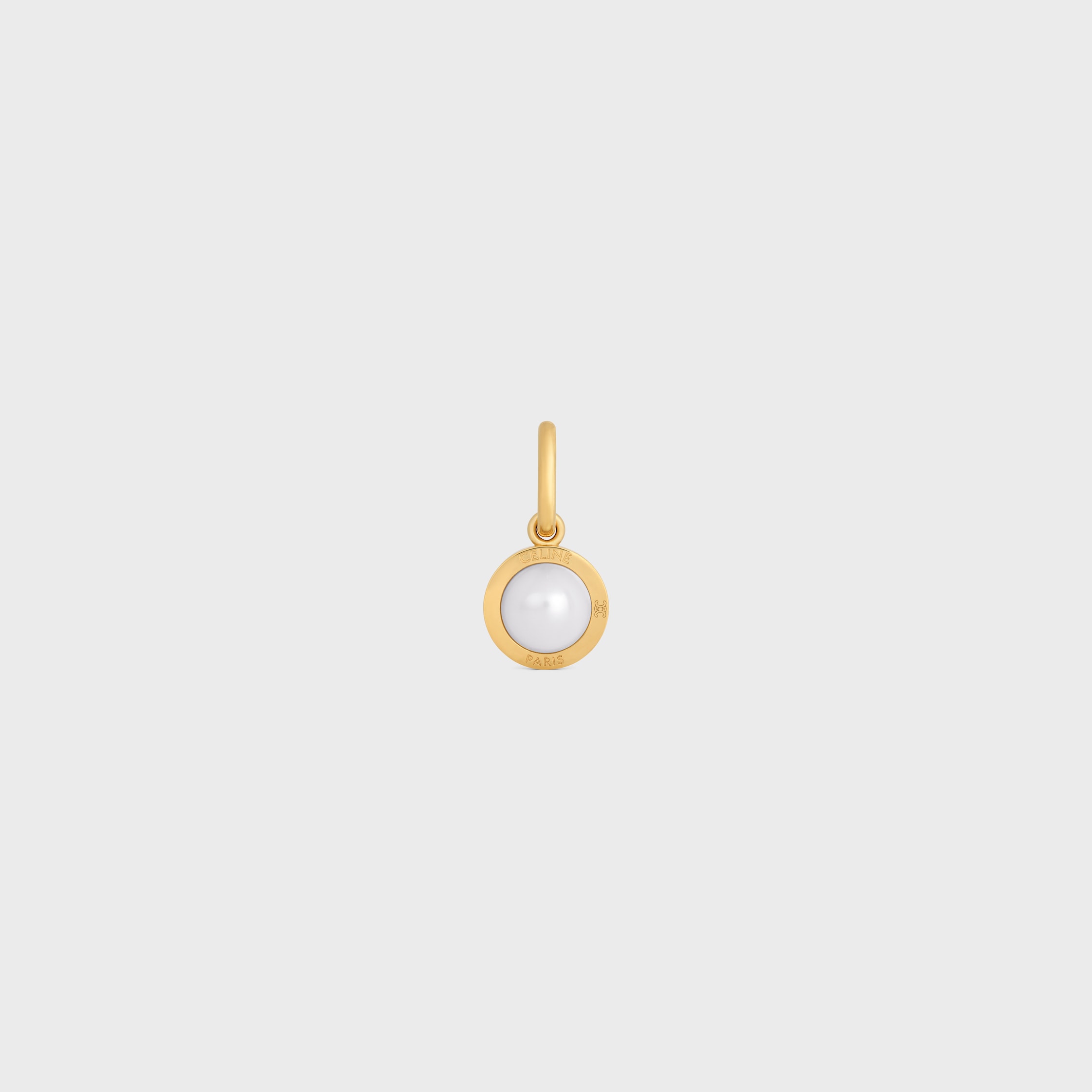 CHARMS PEARL IN RESIN PEARL AND BRASS WITH GOLD FINISH - GOLD
